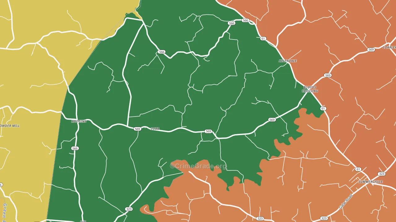 42782, KY Map of Theft Rates