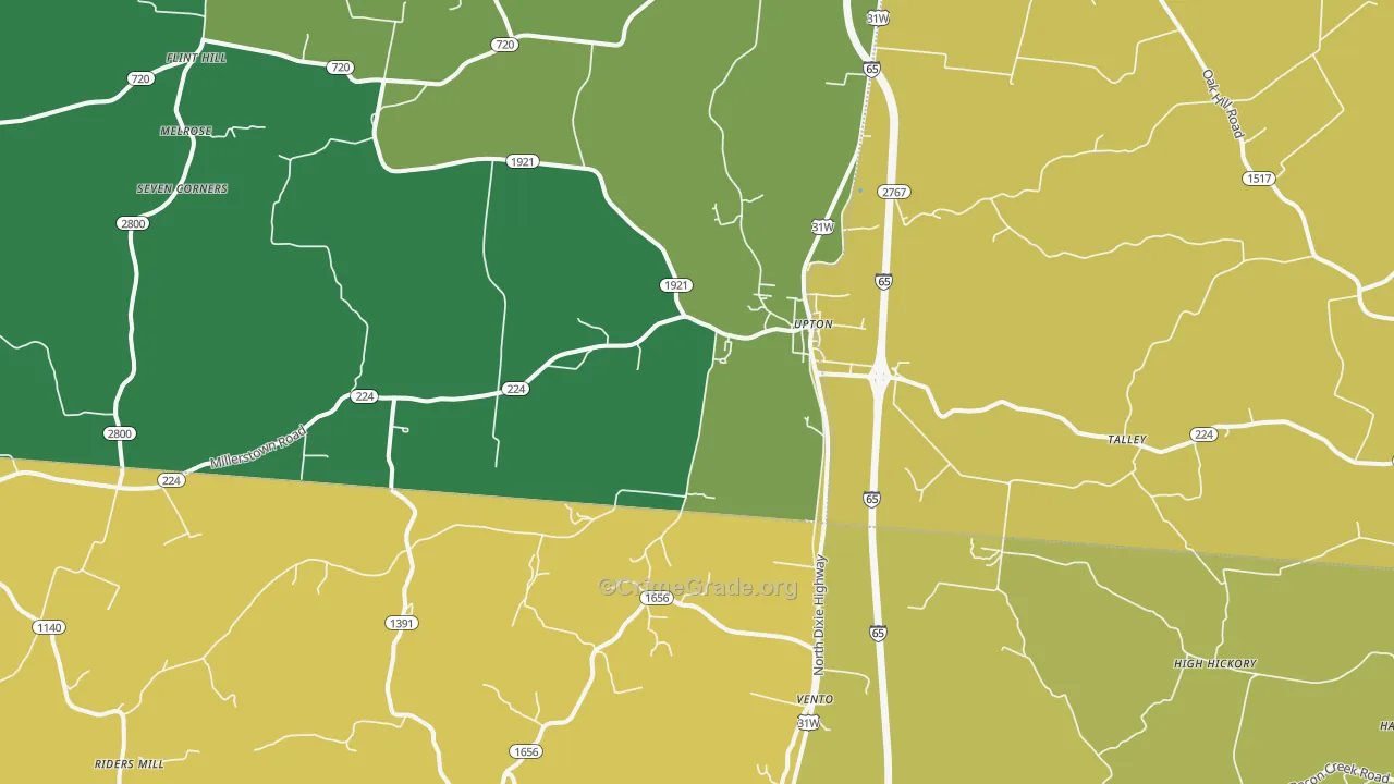 42784, KY Map of Theft Rates
