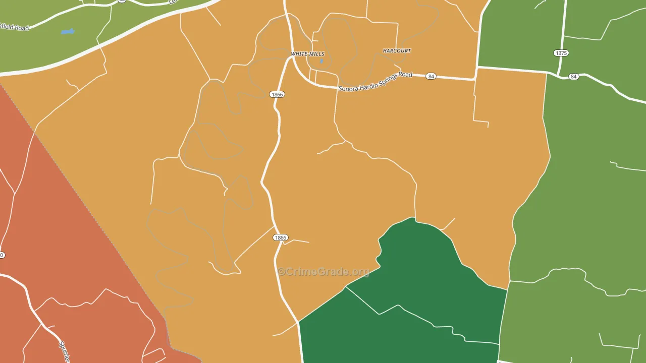 42788, KY Map of Theft Rates