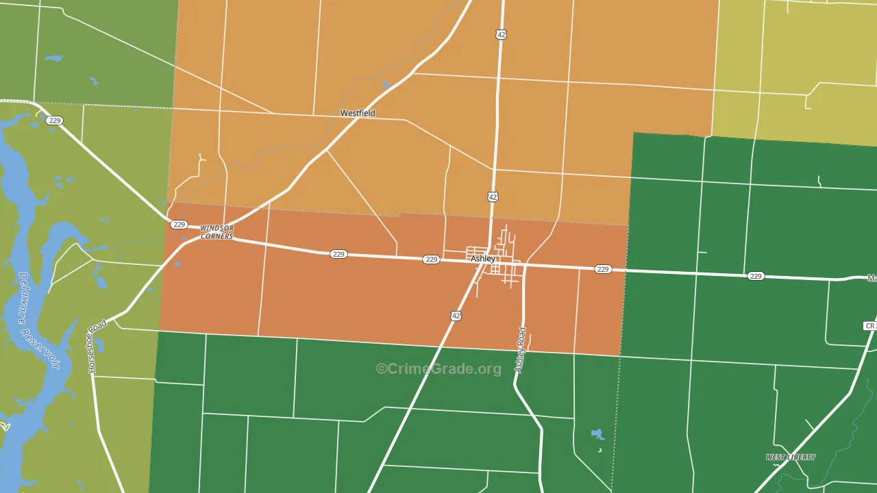 43003, OH Map of Theft Rates