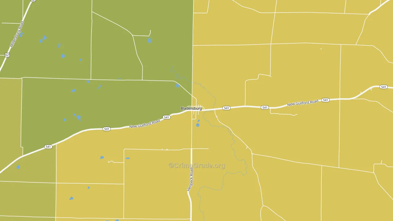 43005, OH Map of Theft Rates