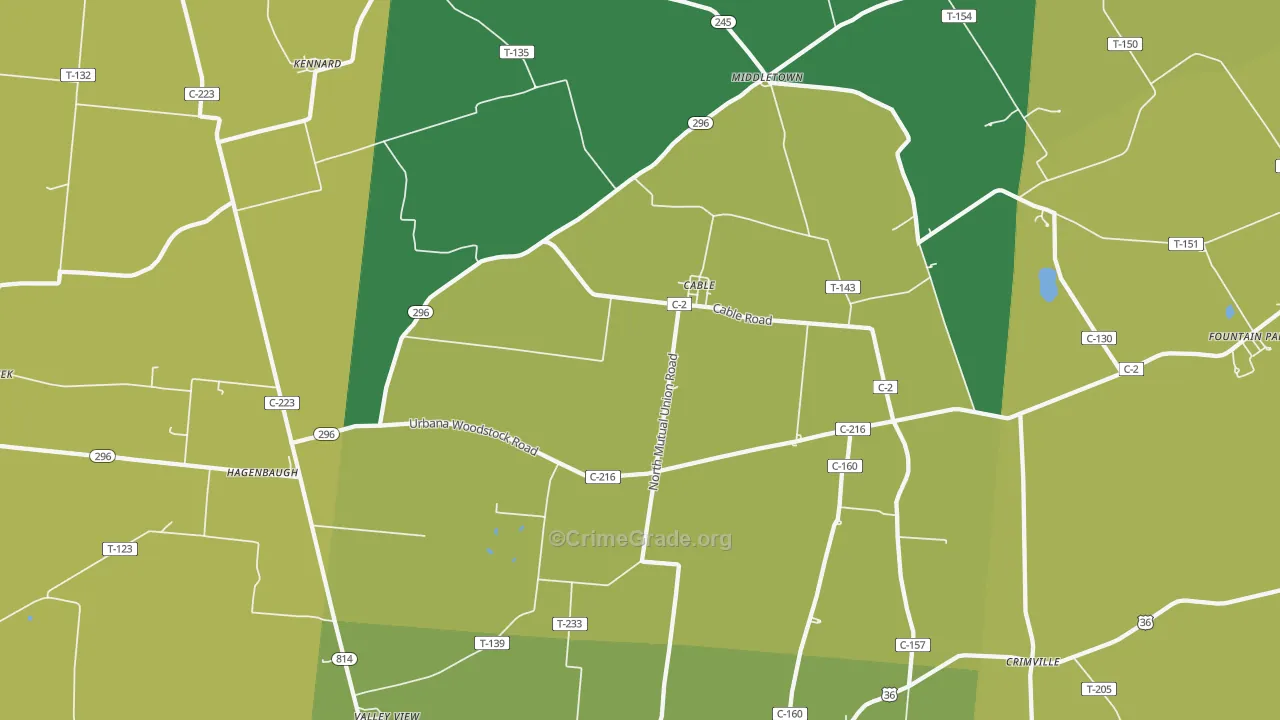 43009, OH Map of Theft Rates