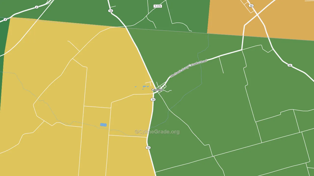 43010, OH Map of Theft Rates