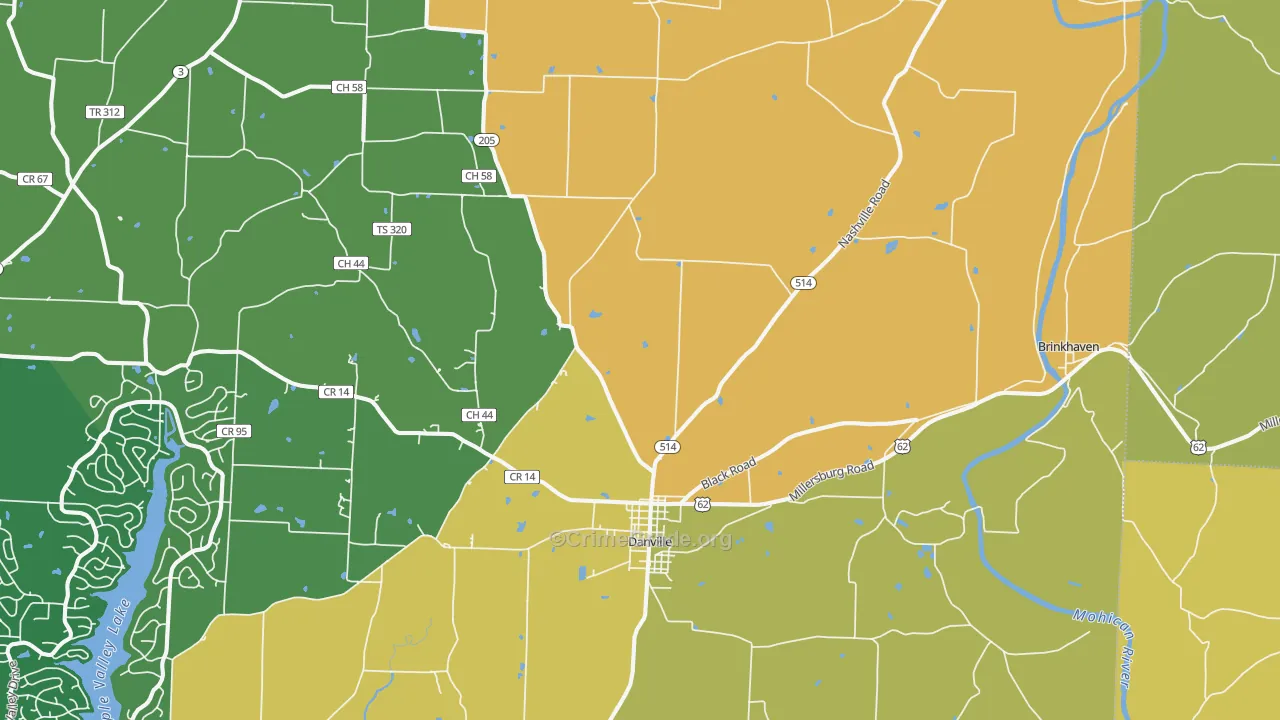43014, OH Map of Theft Rates