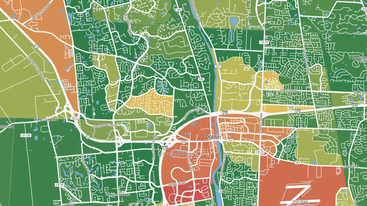 43017, OH Map of Theft Rates