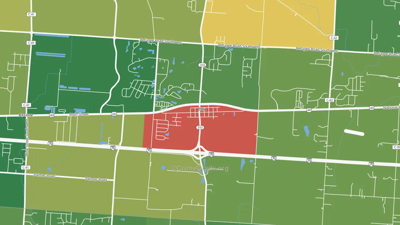 43018, OH Map of Theft Rates