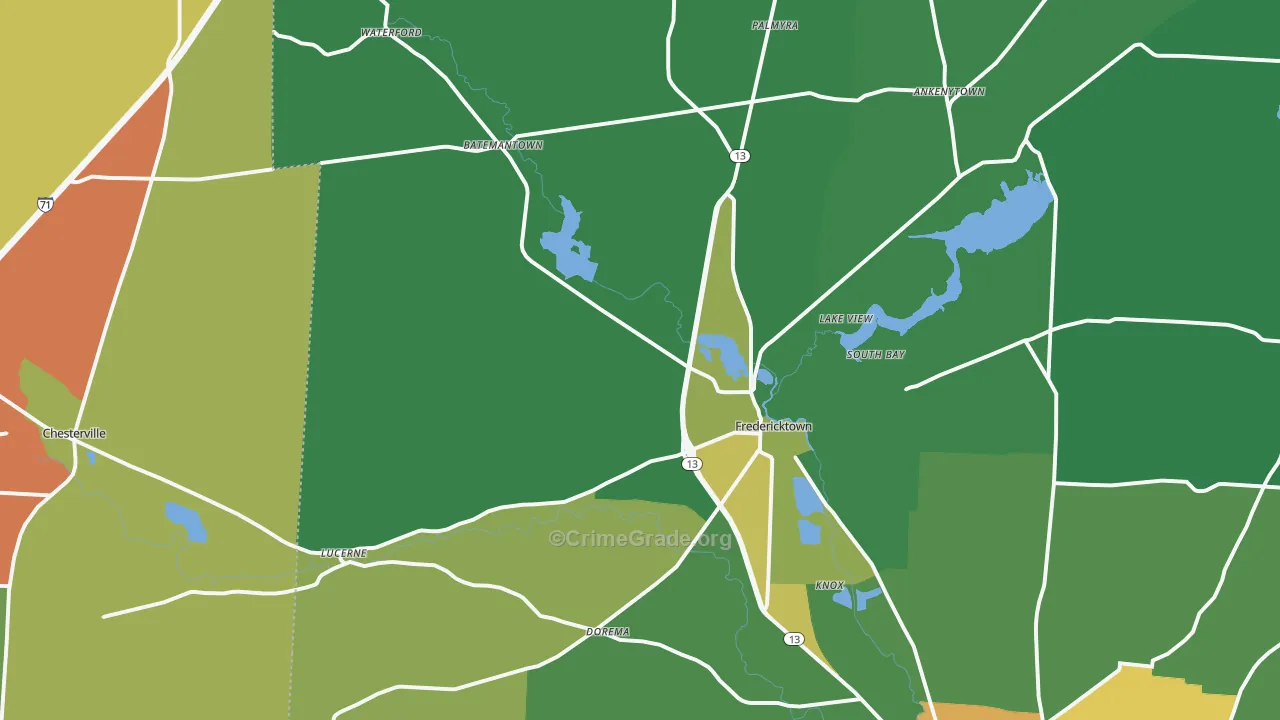 43019, OH Map of Theft Rates