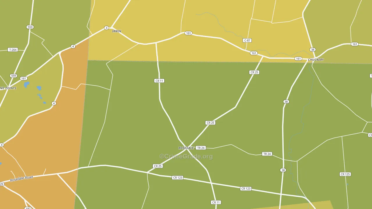 43029, OH Map of Theft Rates