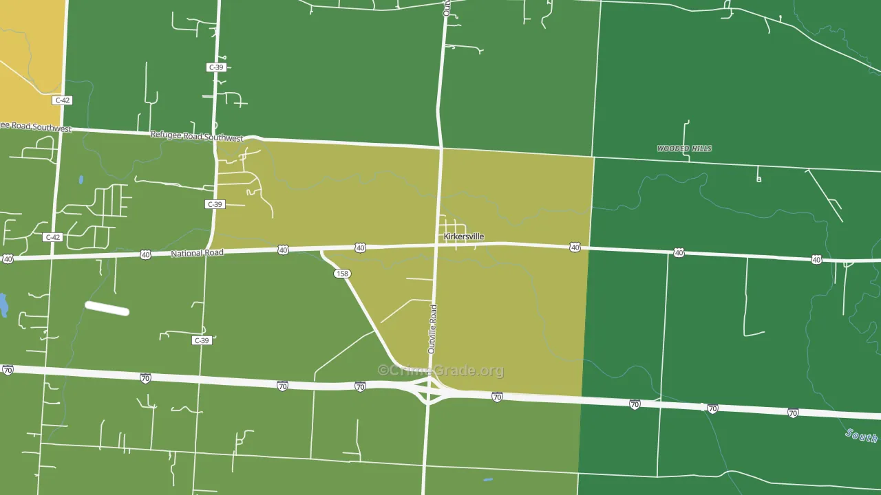 43033, OH Map of Theft Rates