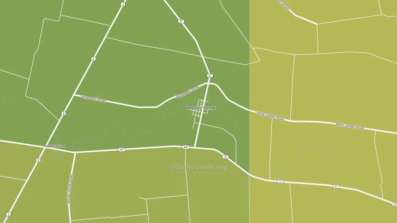 43036, OH Map of Theft Rates
