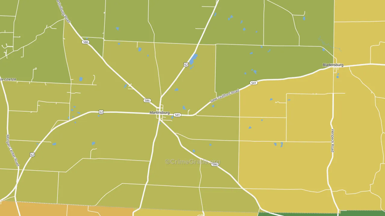 43037, OH Map of Theft Rates