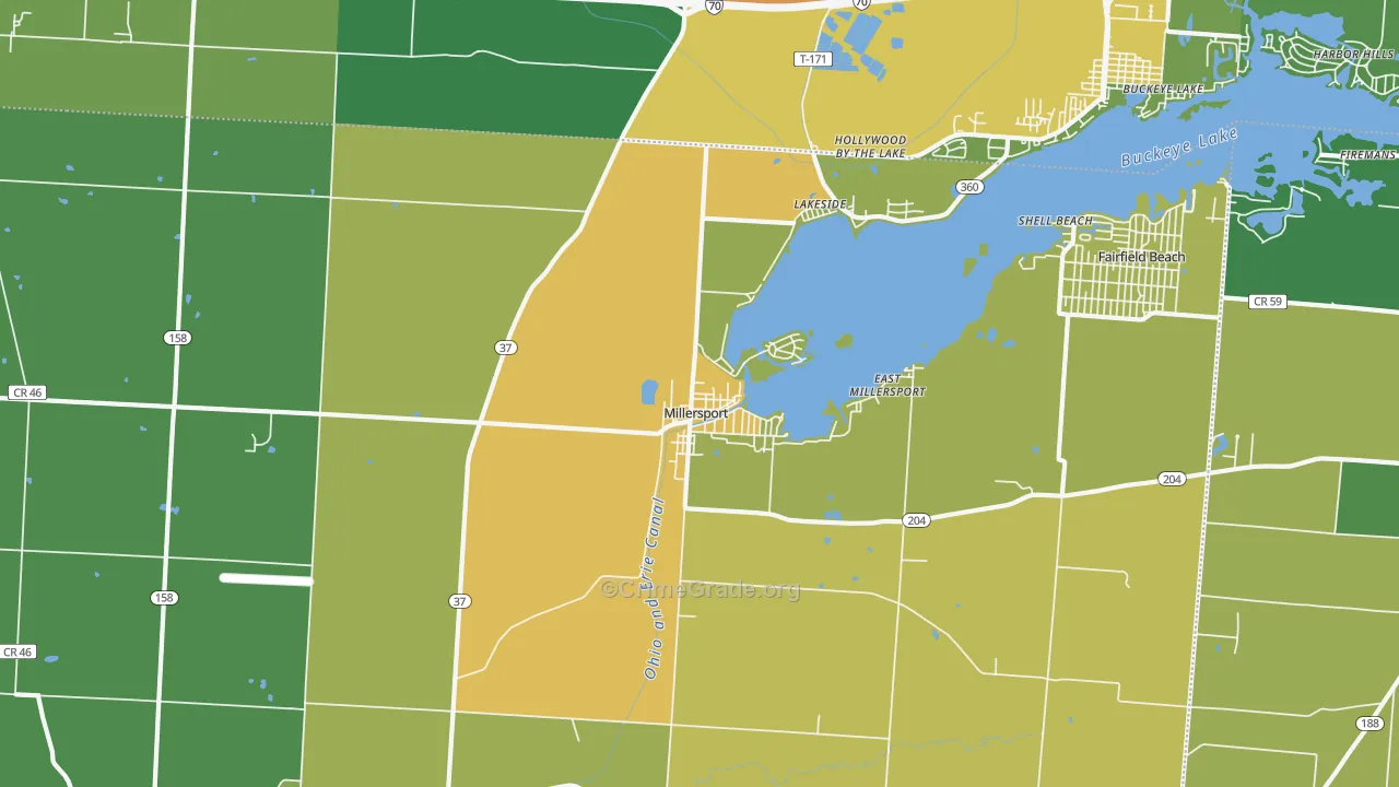 43046, OH Map of Theft Rates