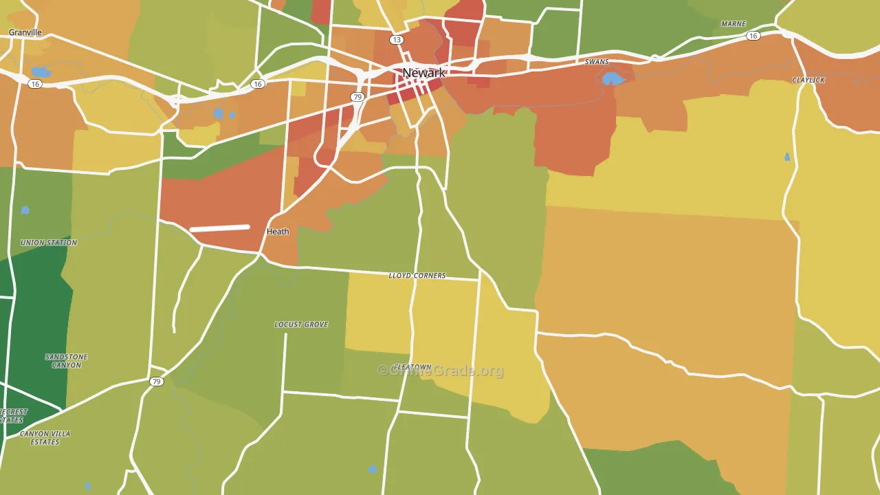 43056, OH Map of Theft Rates