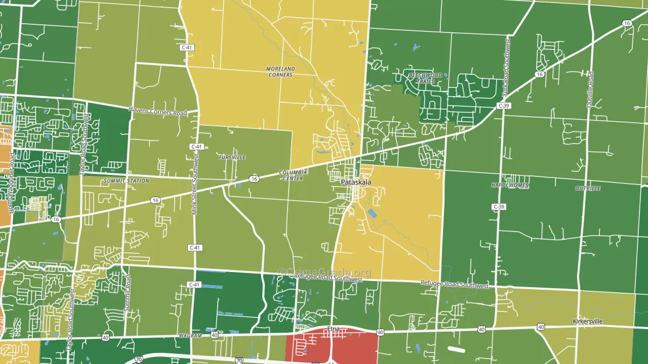 43062, OH Map of Theft Rates