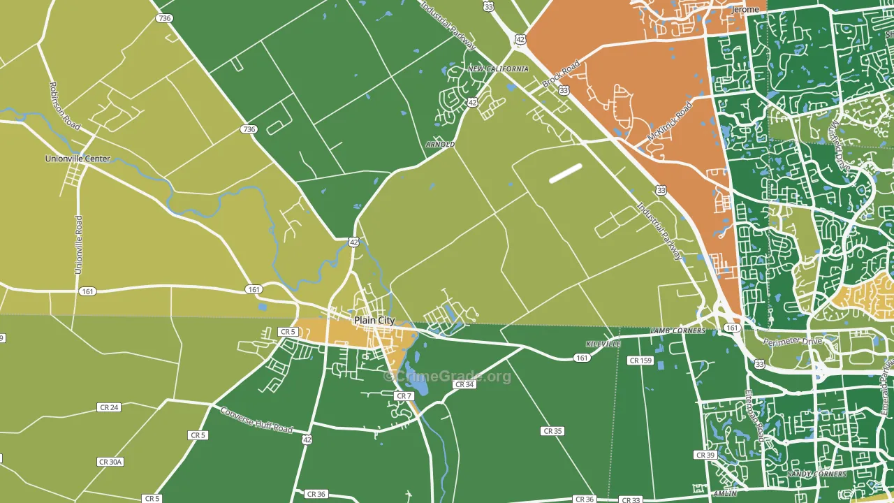 43064, OH Map of Theft Rates