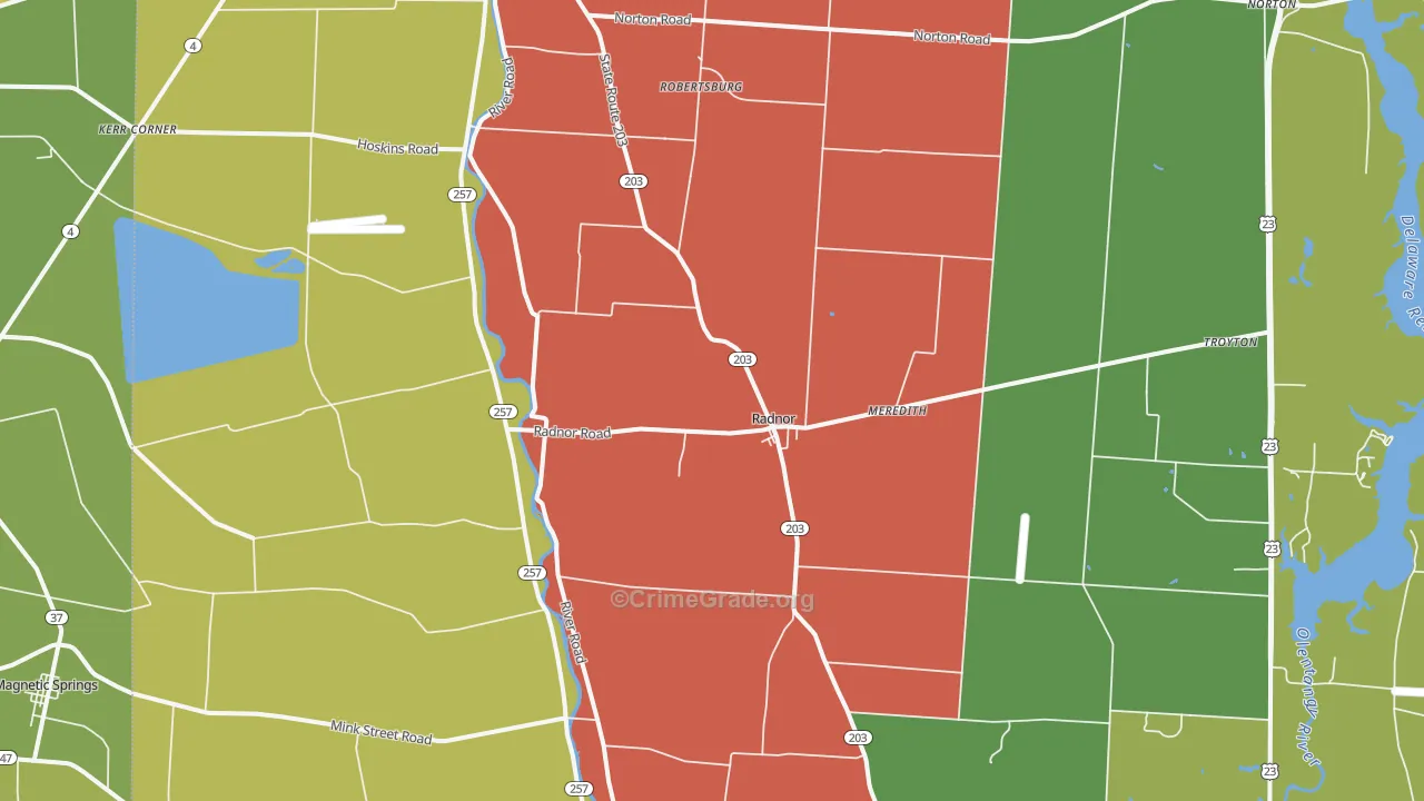 43066, OH Map of Theft Rates