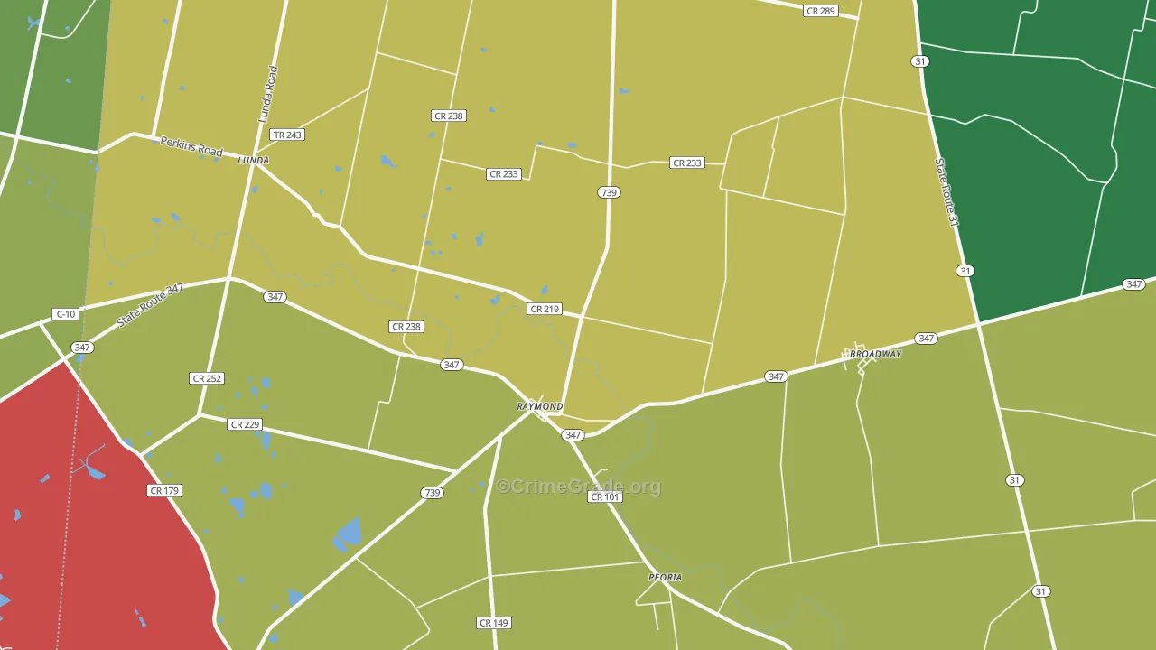 43067, OH Map of Theft Rates