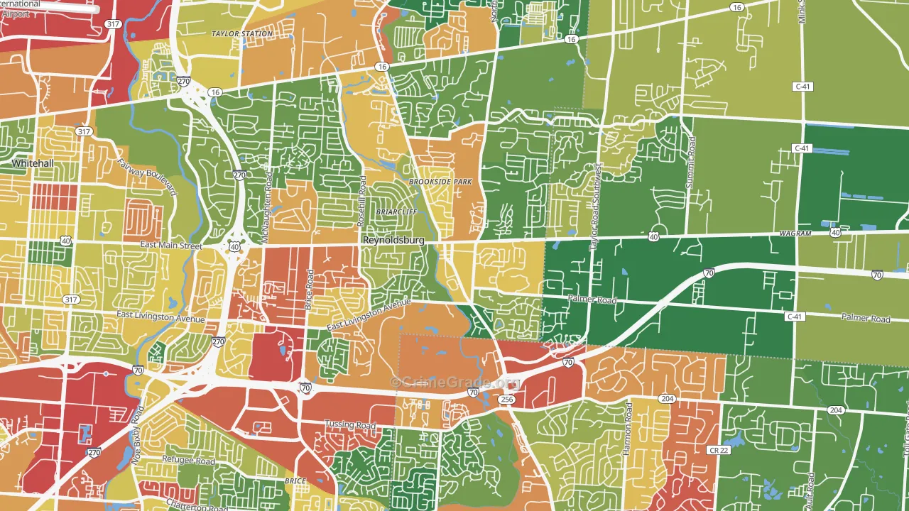 43068, OH Map of Theft Rates