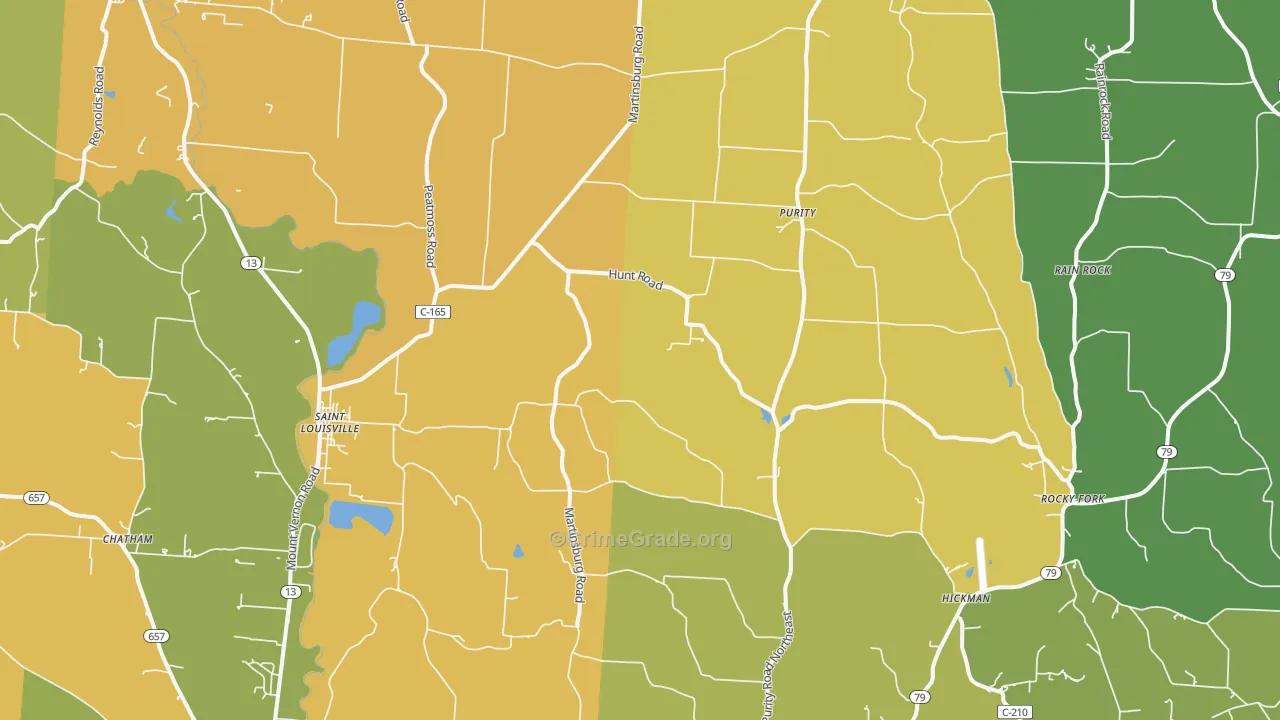 43071, OH Map of Theft Rates