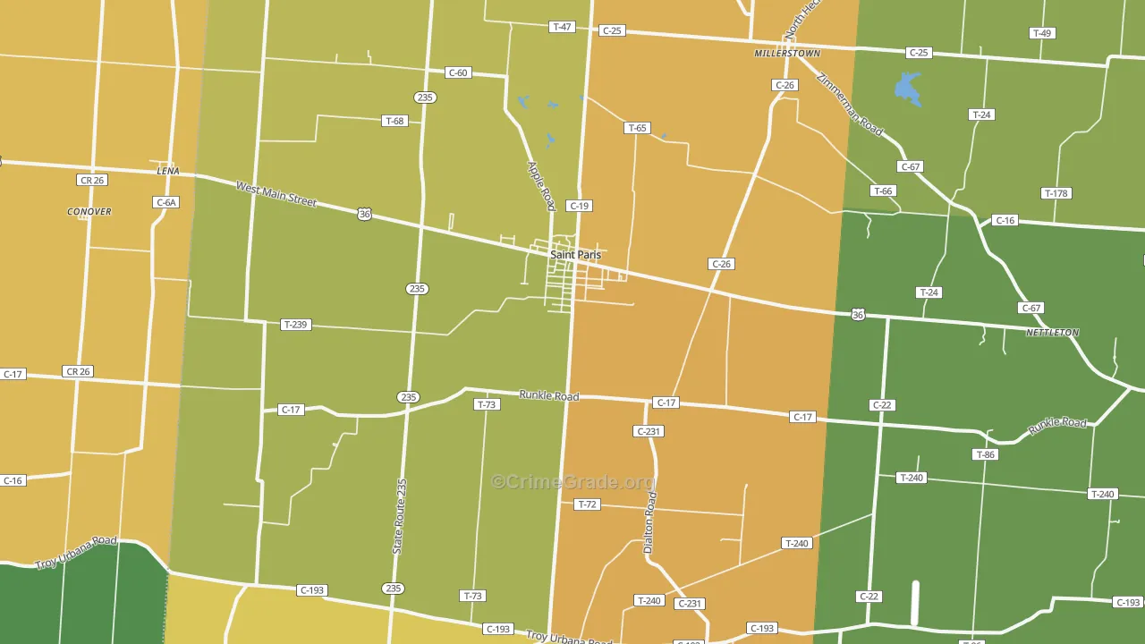 43072, OH Map of Theft Rates