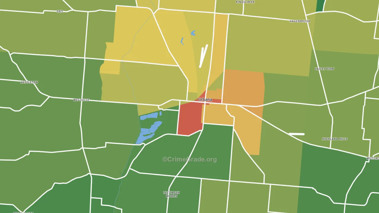 43078, OH Map of Theft Rates