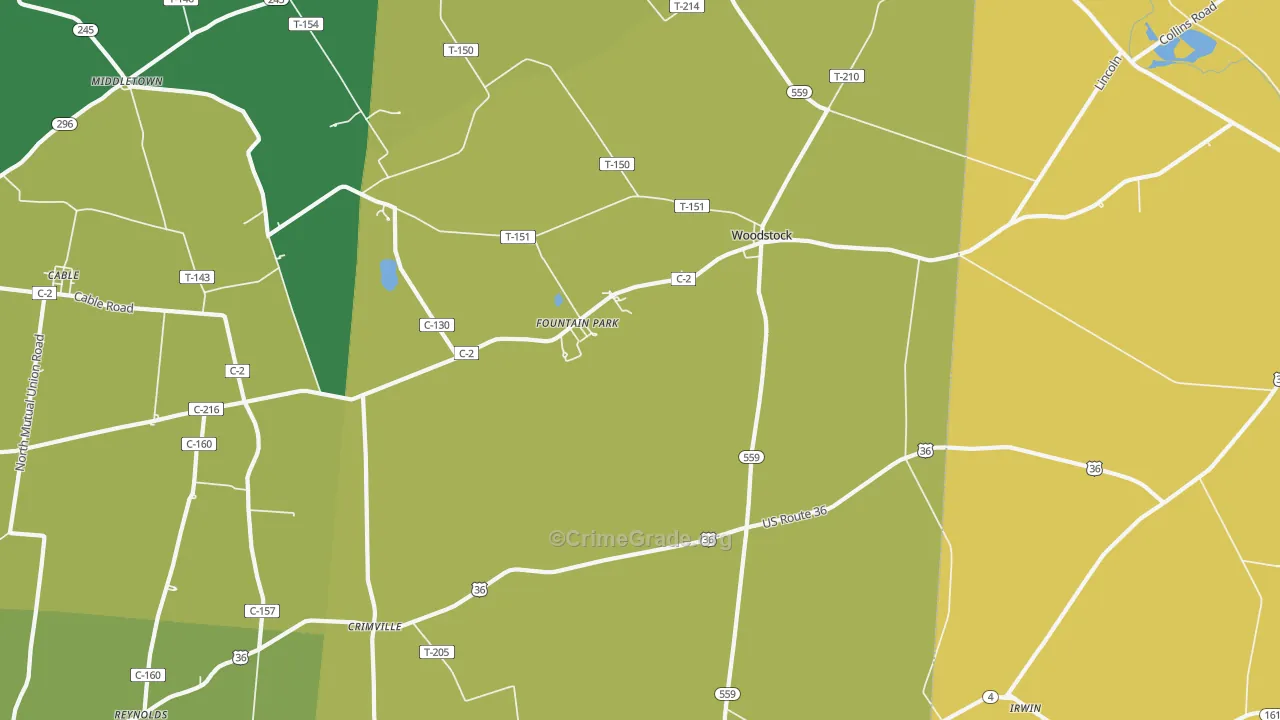 43084, OH Map of Theft Rates
