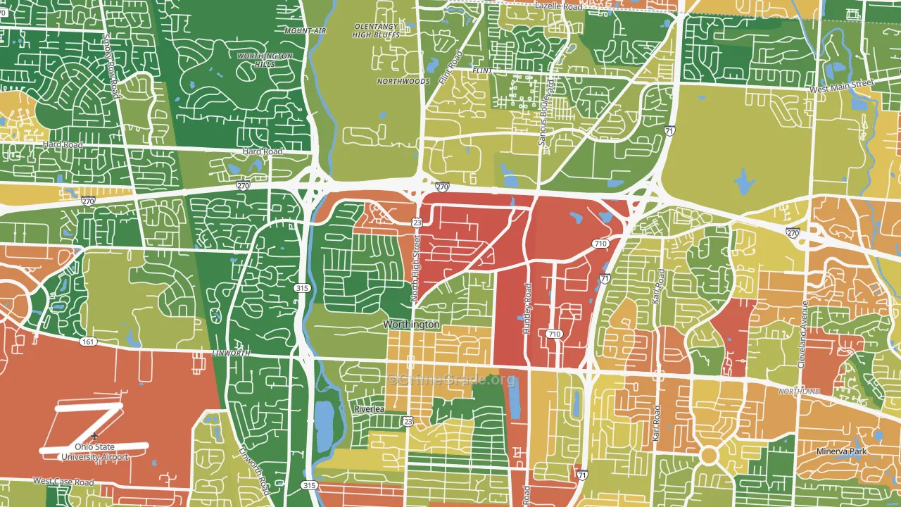 43085, OH Map of Theft Rates