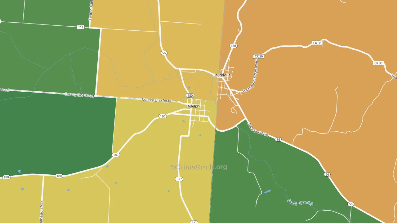 43101, OH Map of Theft Rates