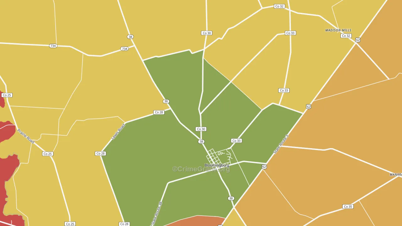 43106, OH Map of Theft Rates