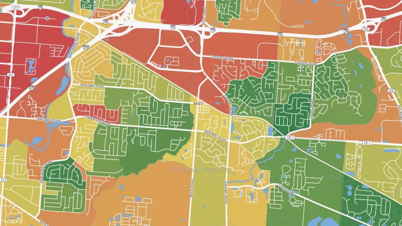 43109, OH Map of Theft Rates