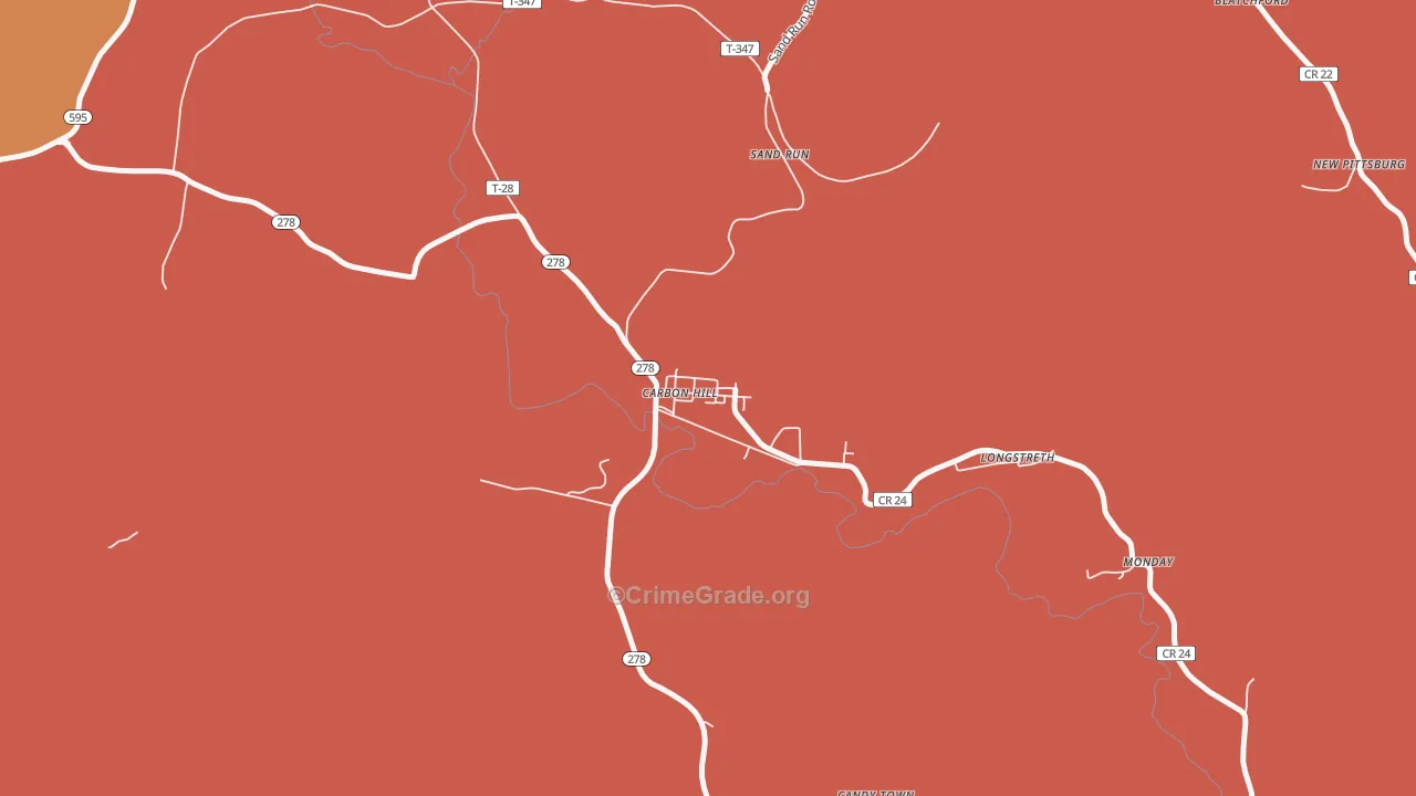 43111, OH Map of Theft Rates