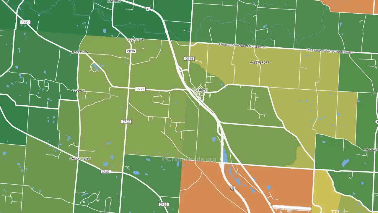 43112, OH Map of Theft Rates