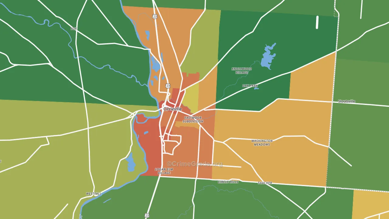 43113, OH Map of Theft Rates