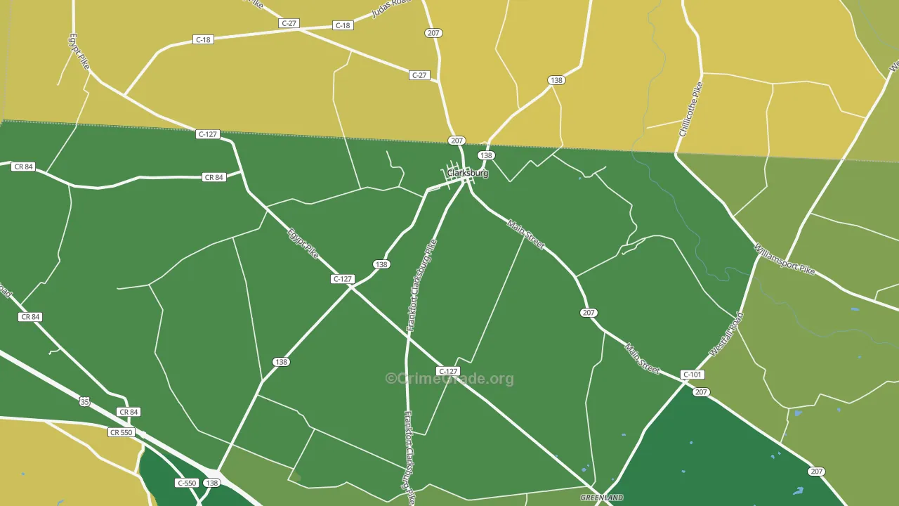 43115, OH Map of Theft Rates