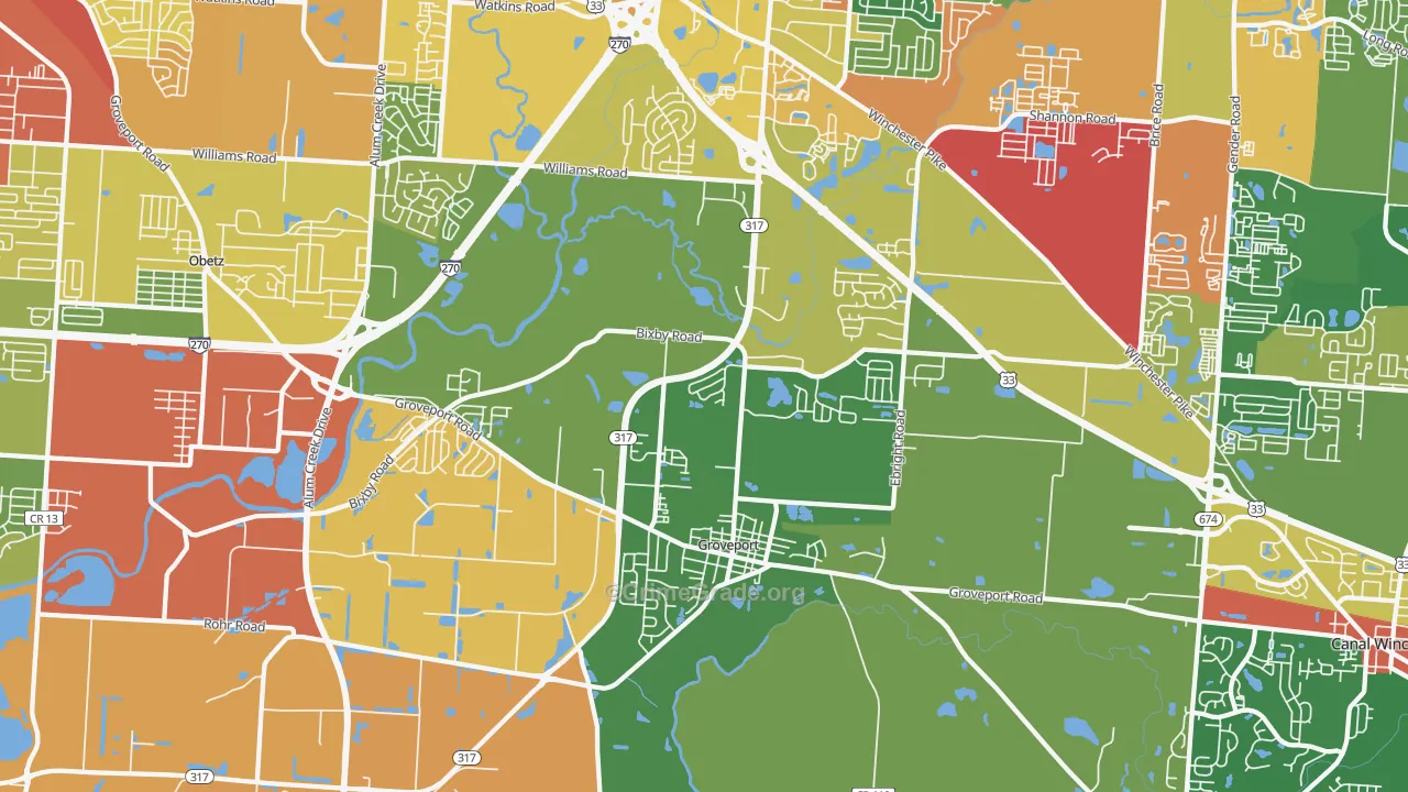 43125, OH Map of Theft Rates