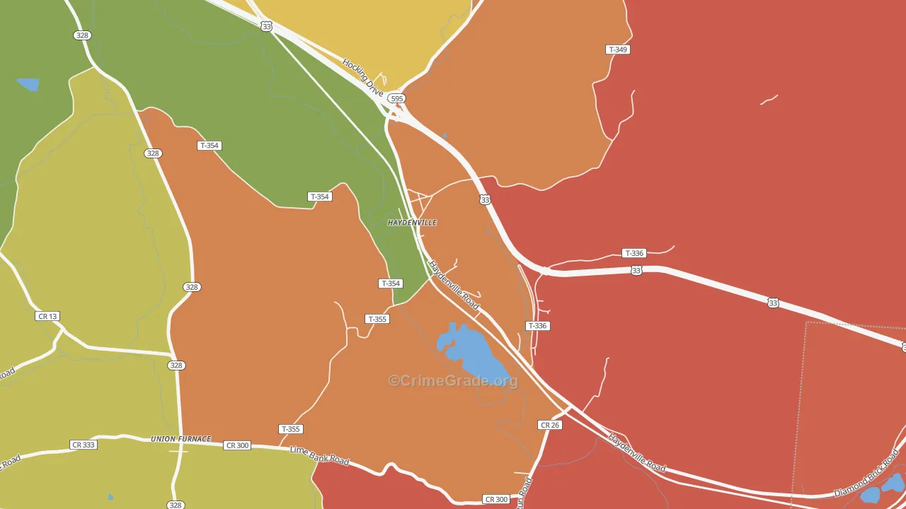 43127, OH Map of Theft Rates
