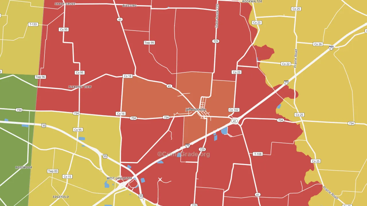 43128, OH Map of Theft Rates