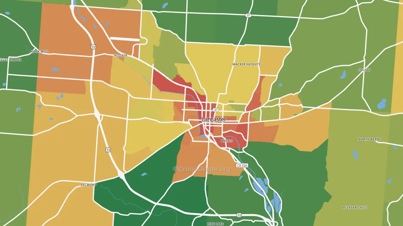 43130, OH Map of Theft Rates