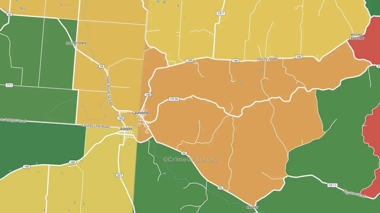 43135, OH Map of Theft Rates