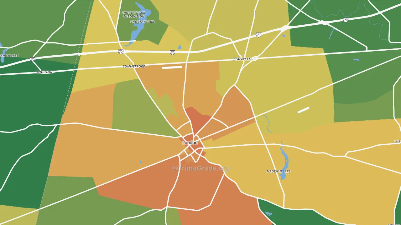 43140, OH Map of Theft Rates