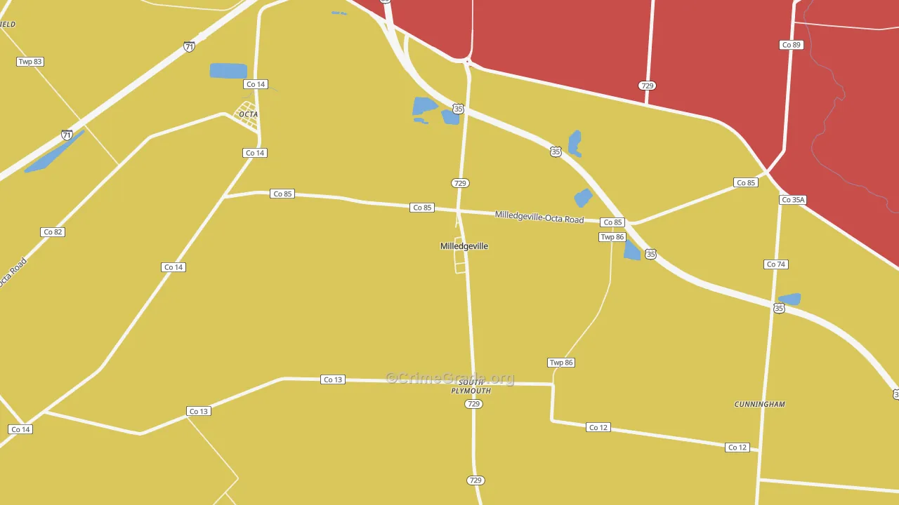 43142, OH Map of Theft Rates