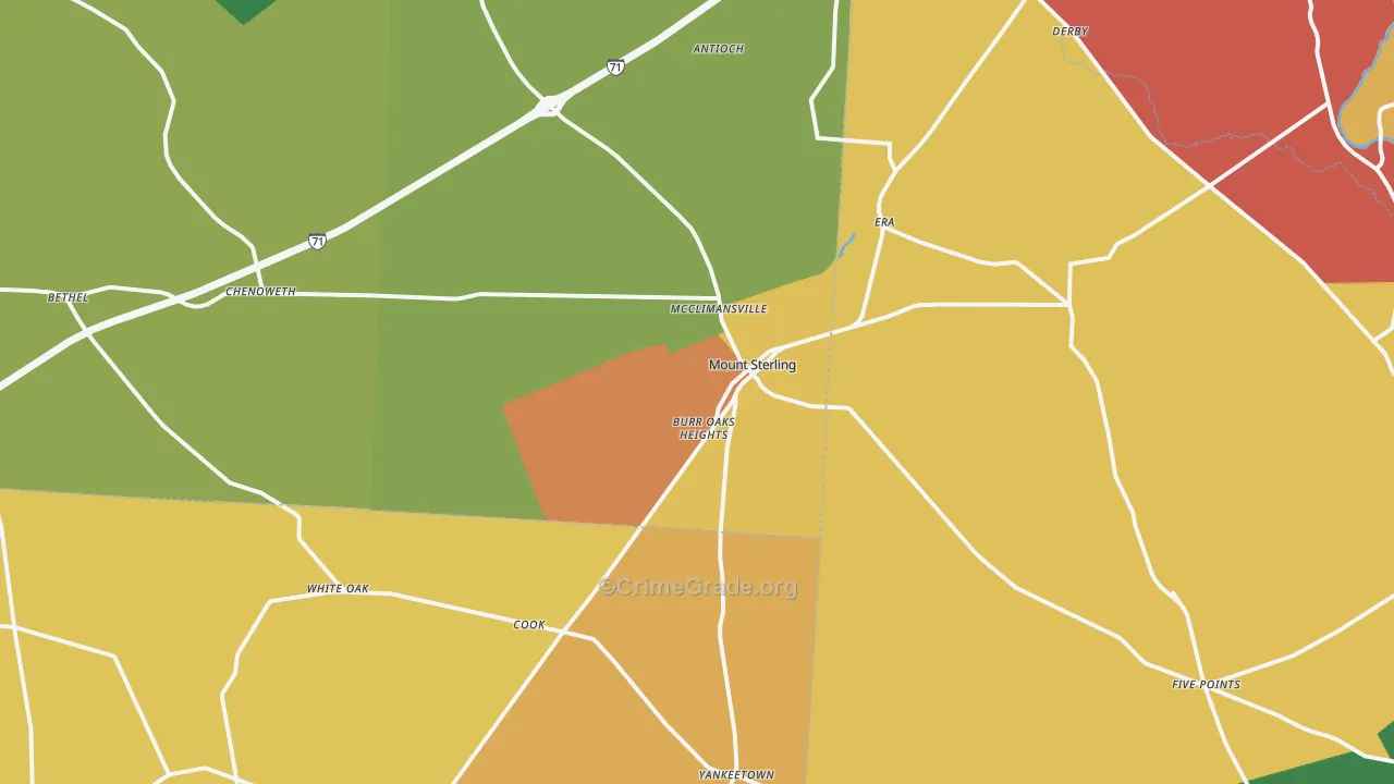43143, OH Map of Theft Rates