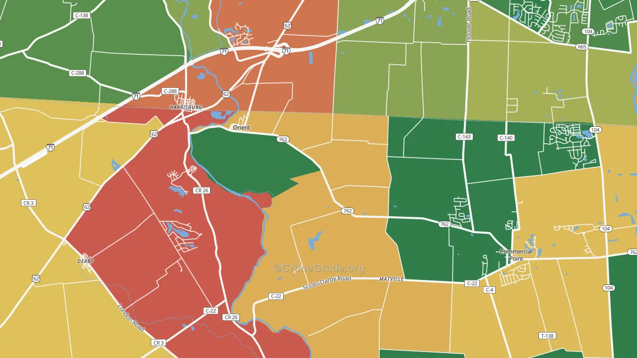 43146, OH Map of Theft Rates