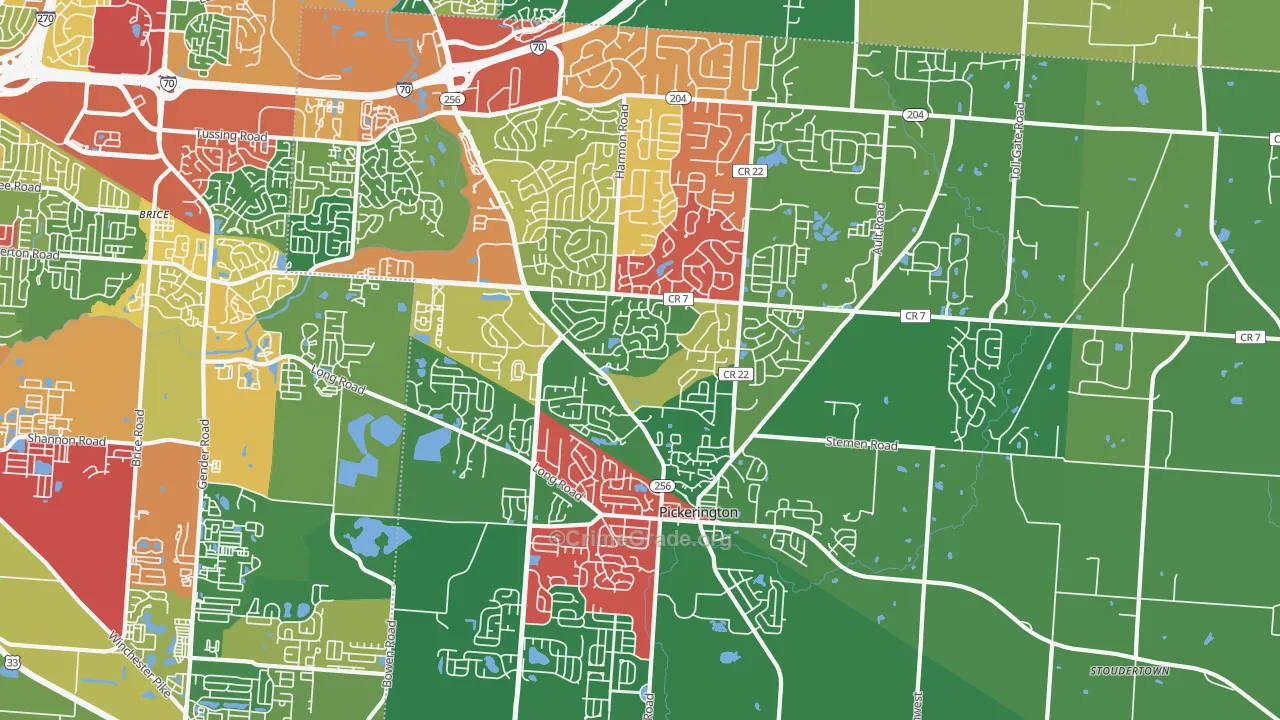 43147, OH Map of Theft Rates