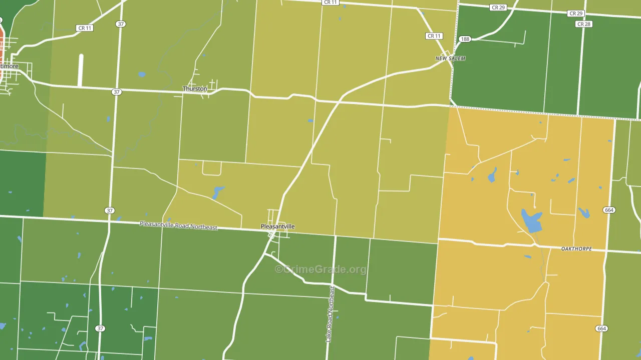 43148, OH Map of Theft Rates