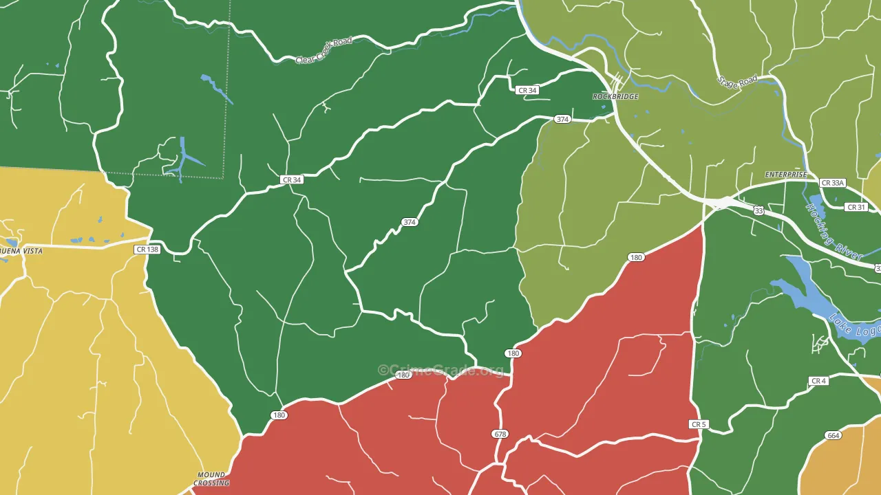 43149, OH Map of Theft Rates