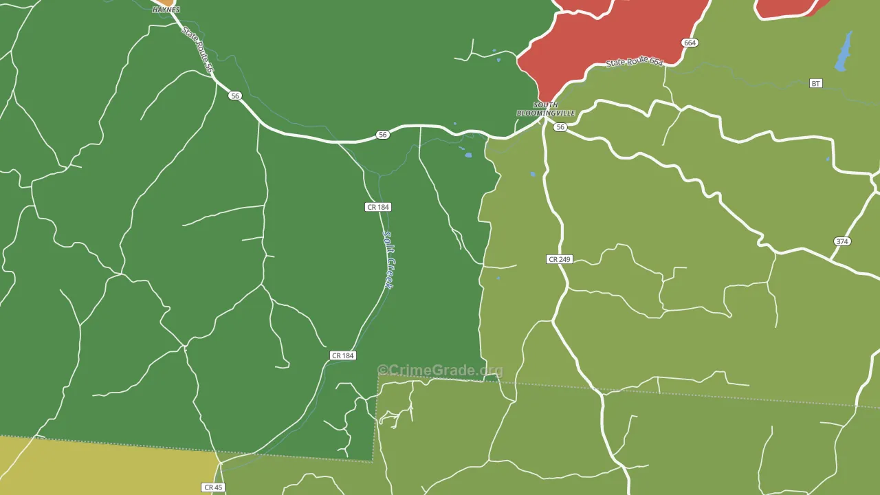 43152, OH Map of Theft Rates