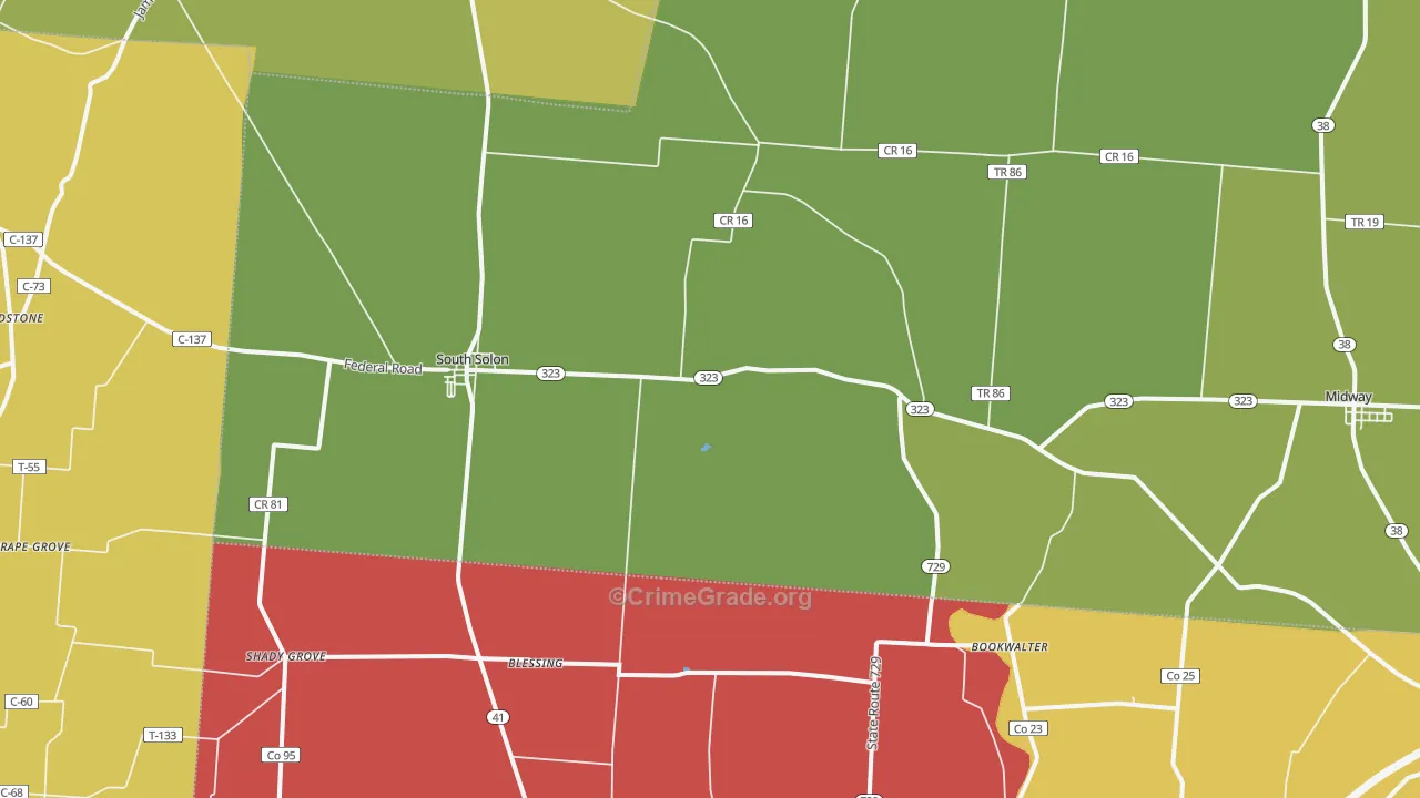 43153, OH Map of Theft Rates