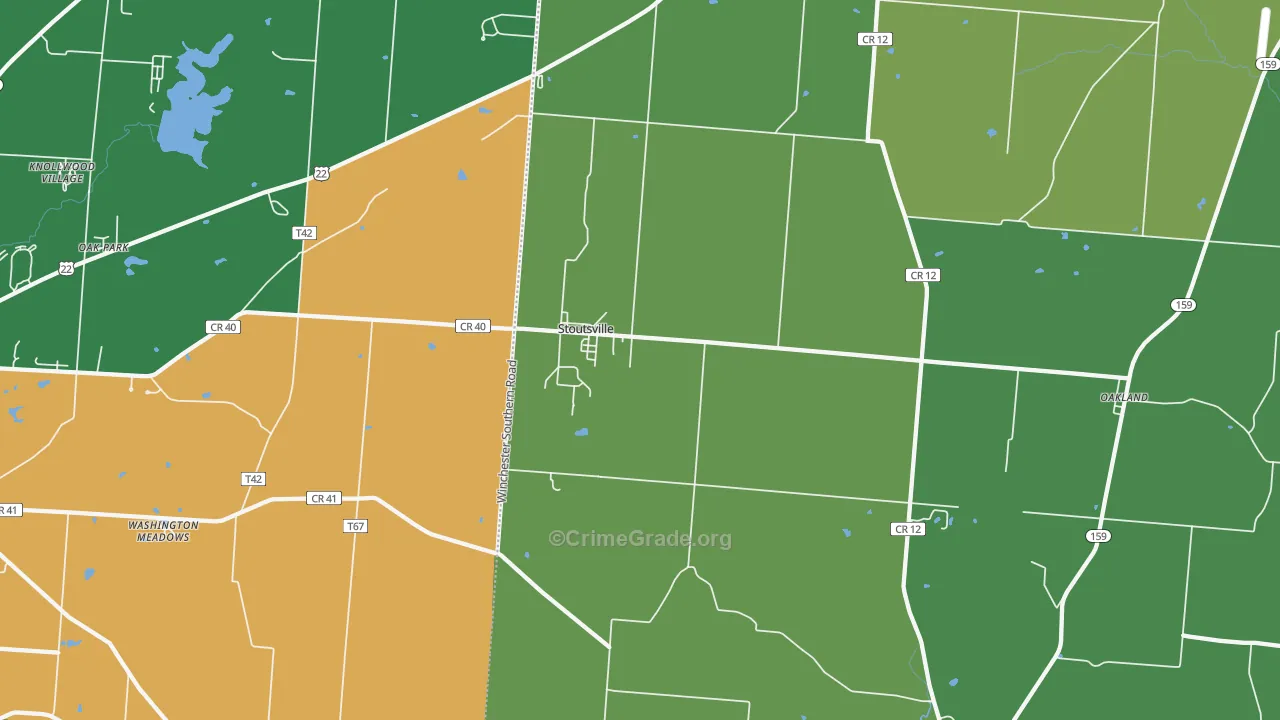43154, OH Map of Theft Rates