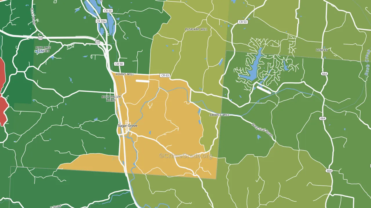 43155, OH Map of Theft Rates